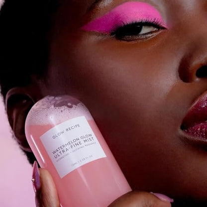 Glow Recipe Watermelon Glow Facial Spray + Hydrating Mist - Ultra-Fine Face Mist with Hyaluronic Acid + Hibiscus AHA for Dewy Skin (75ml) Avelisse