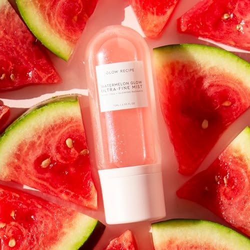 Glow Recipe Watermelon Glow Facial Spray + Hydrating Mist - Ultra-Fine Face Mist with Hyaluronic Acid + Hibiscus AHA for Dewy Skin (75ml) Avelisse