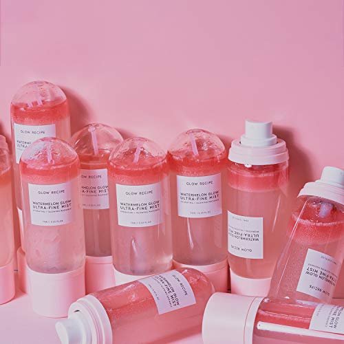 Glow Recipe Watermelon Glow Facial Spray + Hydrating Mist - Ultra-Fine Face Mist with Hyaluronic Acid + Hibiscus AHA for Dewy Skin (75ml) Avelisse