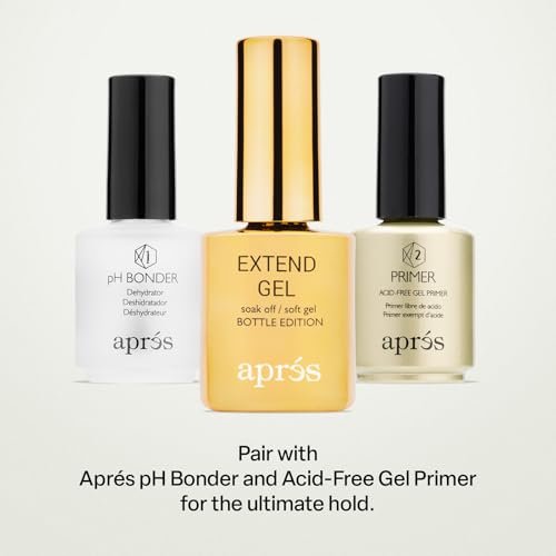 APRÉS Nail Extend Gel Gold Bottle - 15mL Premium Soft Gel Adhesive for Gel-X Tips, Easy Soak Off, Applicator Included Avelisse