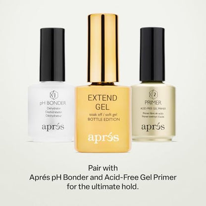 APRÉS Nail Extend Gel Gold Bottle - 15mL Premium Soft Gel Adhesive for Gel-X Tips, Easy Soak Off, Applicator Included Avelisse