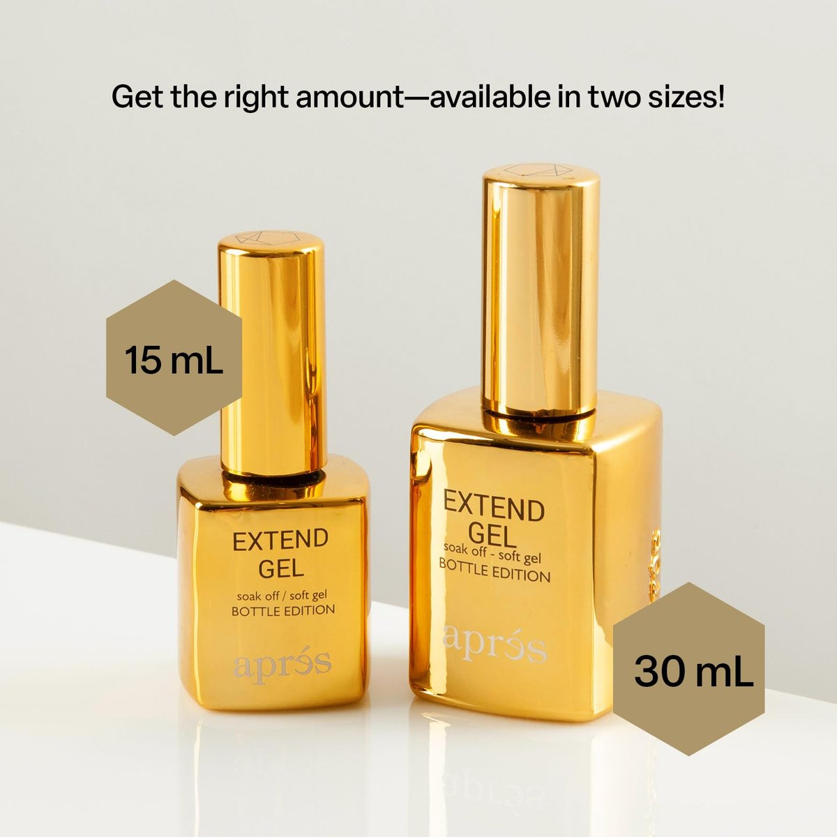 APRÉS Nail Extend Gel Gold Bottle - 15mL Premium Soft Gel Adhesive for Gel-X Tips, Easy Soak Off, Applicator Included Avelisse