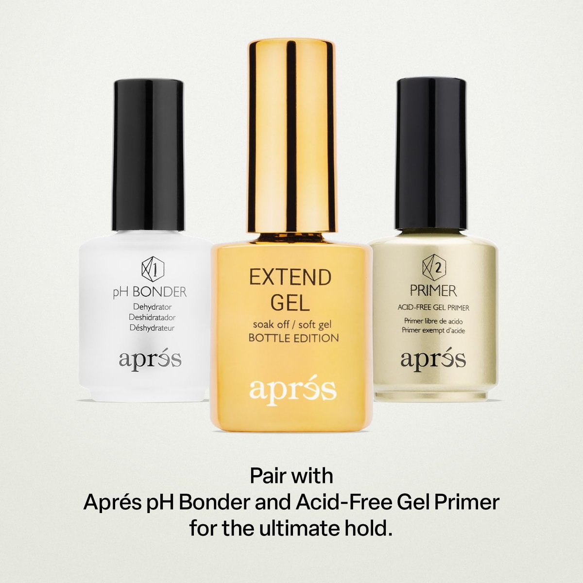 APRÉS Nail Extend Gel Gold Bottle - 15mL Premium Soft Gel Adhesive for Gel-X Tips, Easy Soak Off, Applicator Included Avelisse