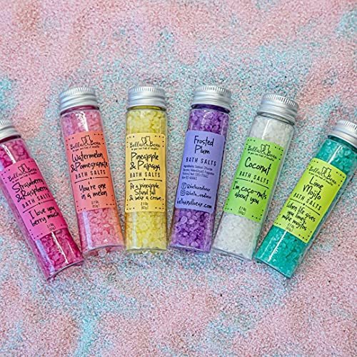Bella & Bear Paradise Fruits Bath Salts – 6 Pack Relaxing Spa & Foot Soak – Vegan & Cruelty-Free Fruity Scented Bath Soak Gift Set Avelisse