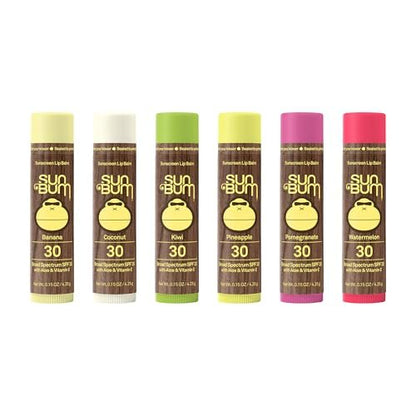 Sun Bum Lip Balm SPF 30 Variety Pack | 6 Pack | Broad Spectrum UVA/UVB Protection | Vegan & Gluten Free Avelisse