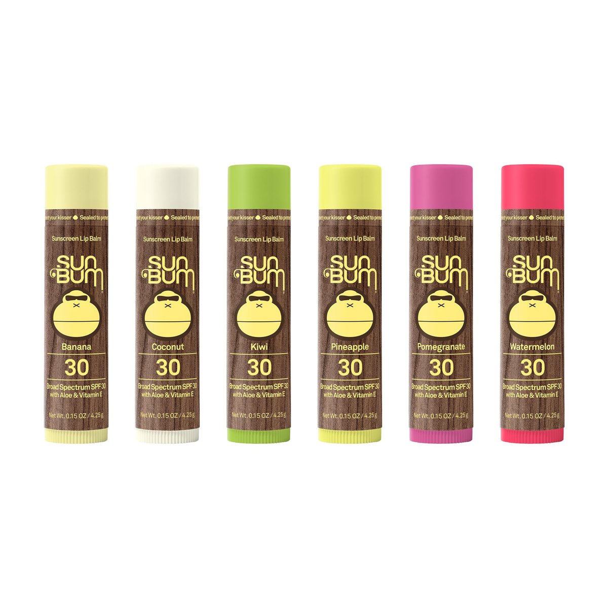 Sun Bum Lip Balm SPF 30 Variety Pack | 6 Pack | Broad Spectrum UVA/UVB Protection | Vegan & Gluten Free Avelisse