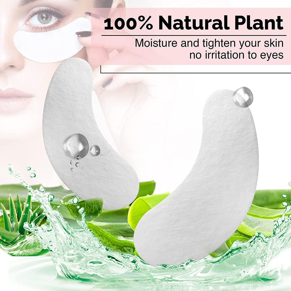 GreenLife 50 Pairs Eye Pads – 100% Natural Collagen & Aloe Vera Hydrogel Under Eye Gel Patches for Eyelash Extension Supplies - görsel 3