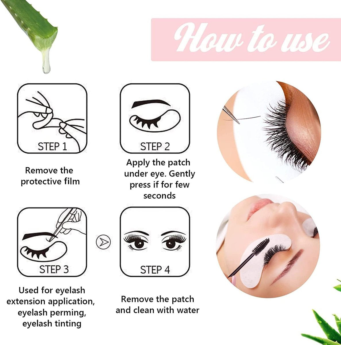GreenLife 50 Pairs Eye Pads – 100% Natural Collagen & Aloe Vera Hydrogel Under Eye Gel Patches for Eyelash Extension Supplies - görsel 11