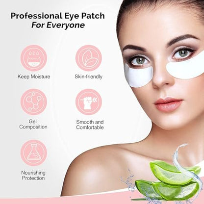 GreenLife 50 Pairs Eye Pads – 100% Natural Collagen & Aloe Vera Hydrogel Under Eye Gel Patches for Eyelash Extension Supplies