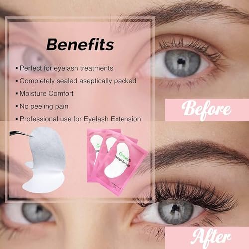GreenLife 50 Pairs Eye Pads – 100% Natural Collagen & Aloe Vera Hydrogel Under Eye Gel Patches for Eyelash Extension Supplies - görsel 14