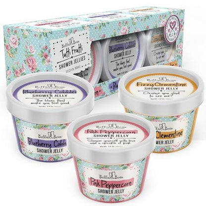 Bella & Bear Tutti Frutti Shower Jellies – Fun Bath Gift Set for Tween Girls & Teens, Cute Jelly Soap, 3 x 3oz Avelisse