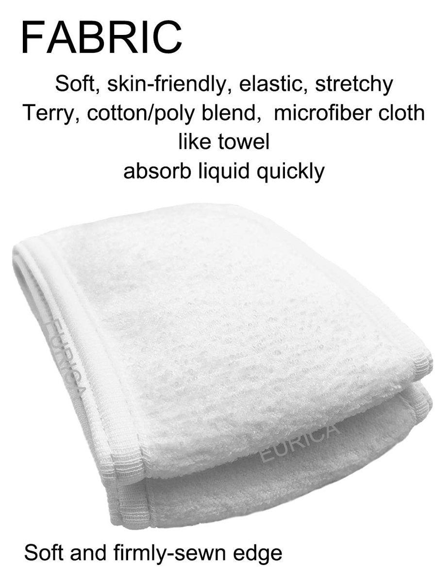 EUICAE Spa Headband 6 Pack White - Non-Slip Terry Cloth Headbands for Women Men, Makeup Face Wash, Yoga, Gym - görsel 3