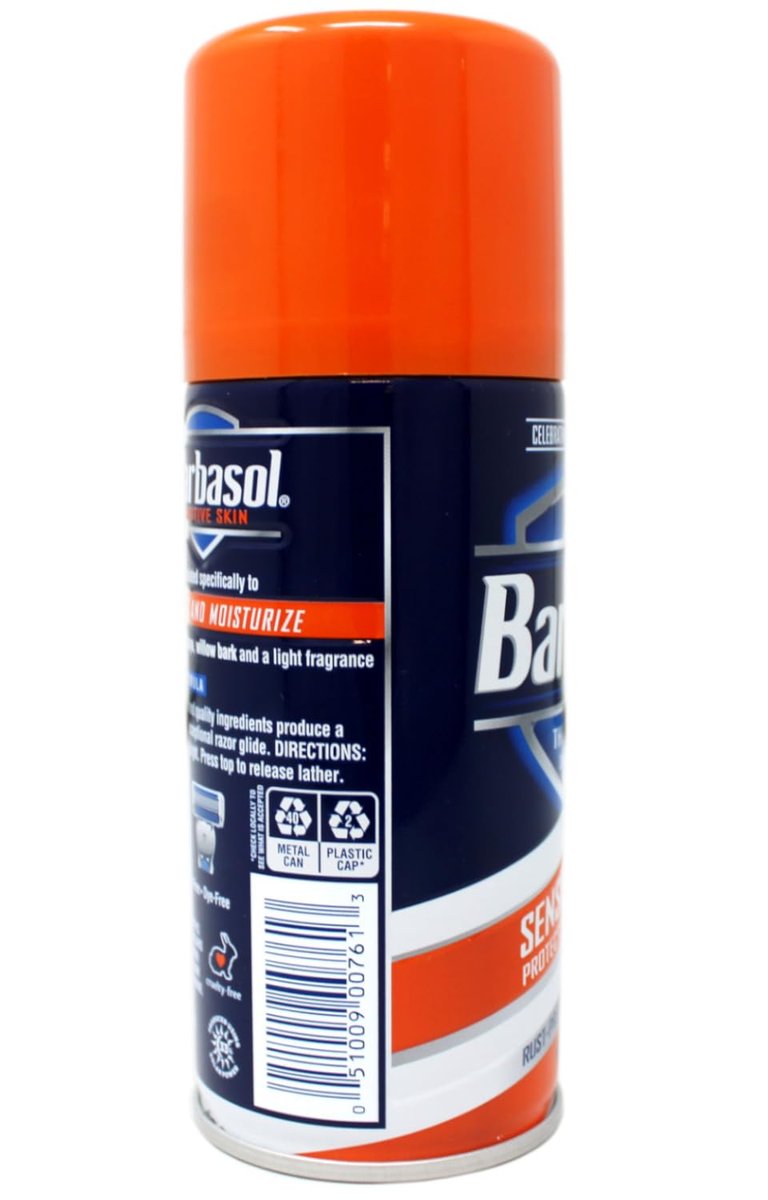 Barbasol Sensitive Skin Shave Cream - 7 oz (Pack of 3) - Soothing, Fragrance-Free Formula for Men & Women Avelisse