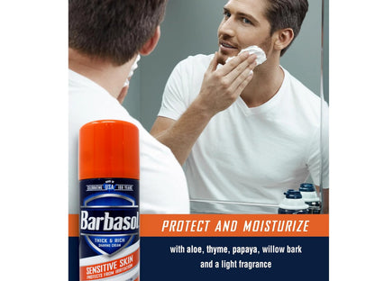 Barbasol Sensitive Skin Shave Cream - 7 oz (Pack of 3) - Soothing, Fragrance-Free Formula for Men & Women Avelisse