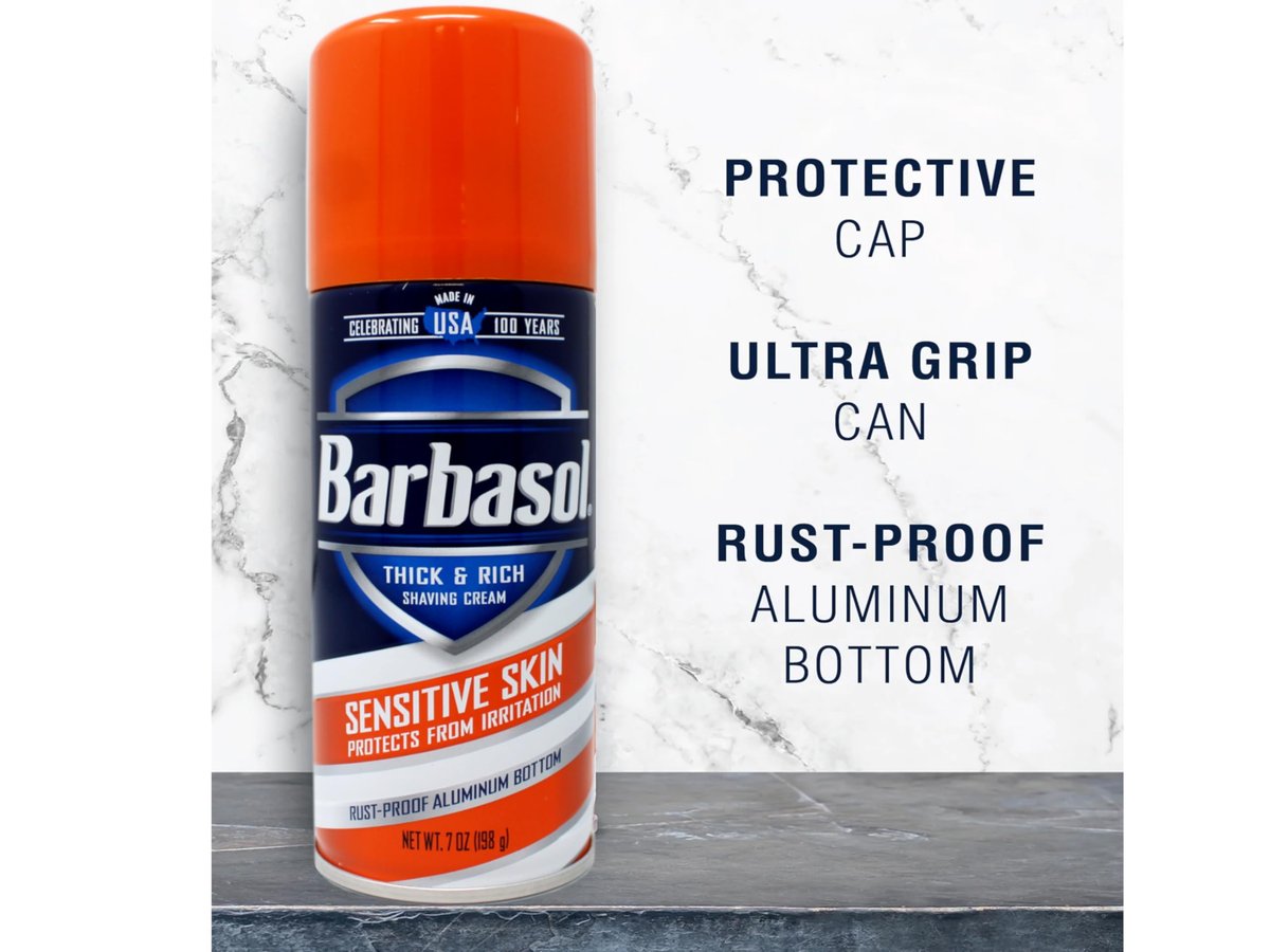 Barbasol Sensitive Skin Shave Cream - 7 oz (Pack of 3) - Soothing, Fragrance-Free Formula for Men & Women Avelisse