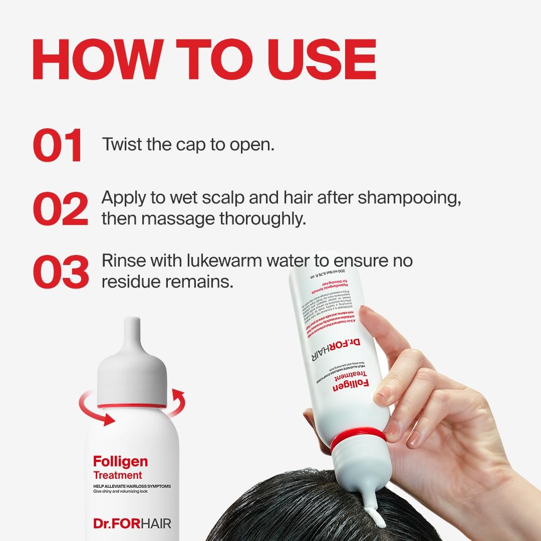 Dr.FORHAIR Folligen Treatment – Korean Hair Mask for Thickening & Fuller-Looking Hair, 6.76 Fl Oz Avelisse