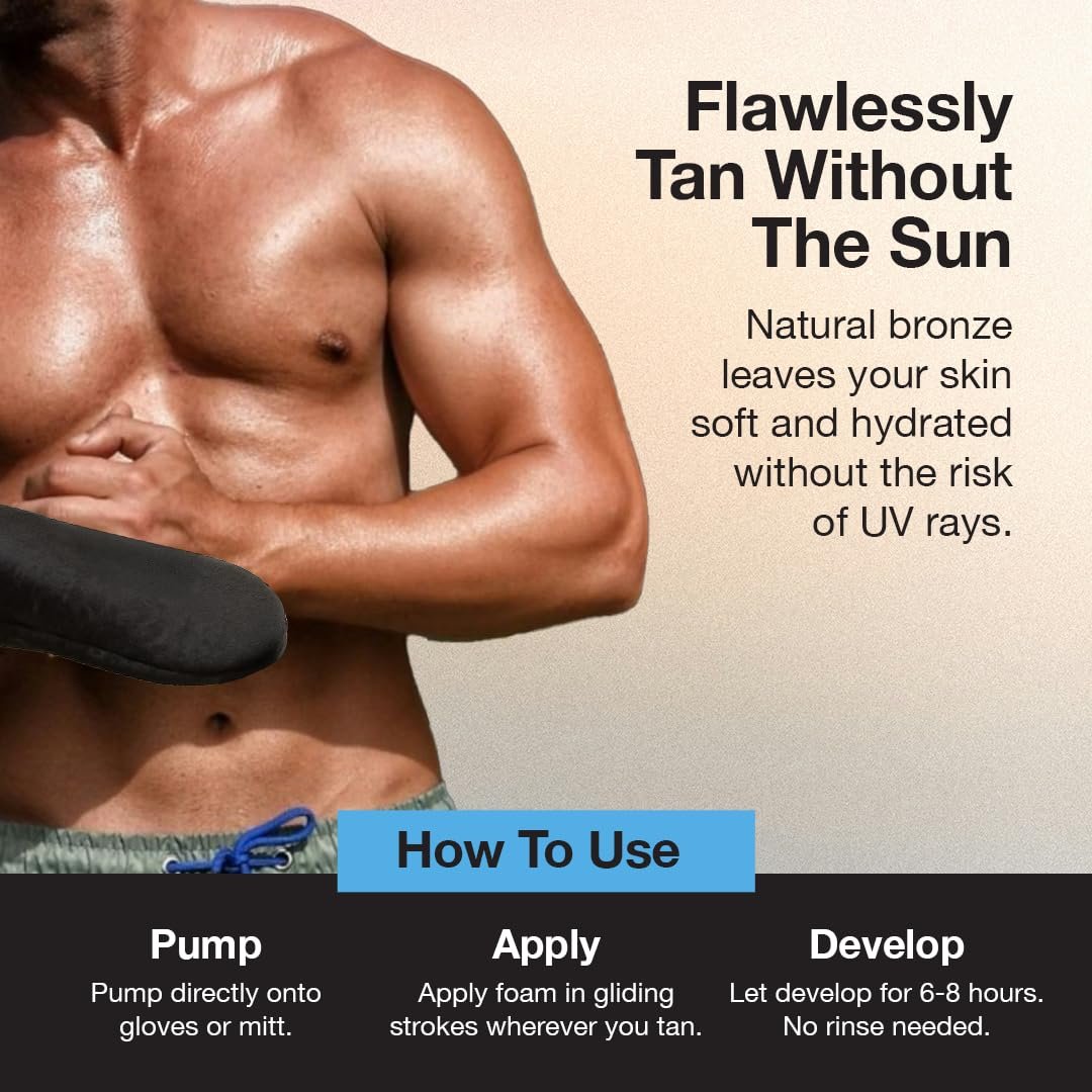 Fake Bake Foam Tanning Water Self Tanner Instant Glow with Hydrating Passion Flower Rejuvenation - Natural Looking Sunless Bronzing for Women & Men - 6.7 oz Avelisse