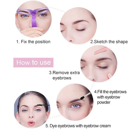 Amariver Eyebrow Stencils – Reusable Eyebrow Template Kit with Handle and Strap, 8 Styles for Perfect Brows