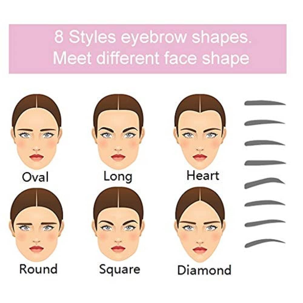 Amariver Eyebrow Stencils – Reusable Eyebrow Template Kit with Handle and Strap, 8 Styles for Perfect Brows - görsel 7