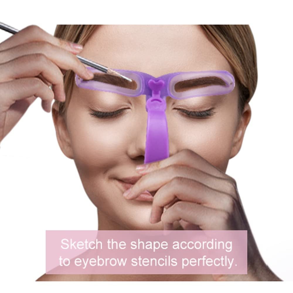 Amariver Eyebrow Stencils – Reusable Eyebrow Template Kit with Handle and Strap, 8 Styles for Perfect Brows - görsel 3