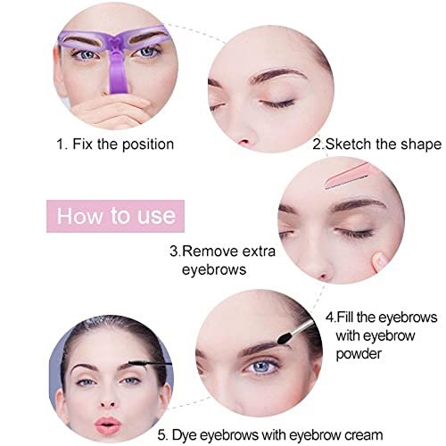 Amariver Eyebrow Stencils – Reusable Eyebrow Template Kit with Handle and Strap, 8 Styles for Perfect Brows - görsel 6