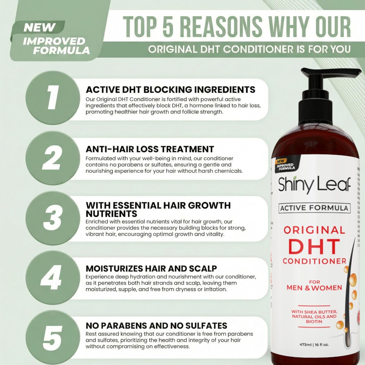 DHT Blocker Conditioner with Rosemary Leaf Oil for Hair Growth, Softer & Smoother Hair, Paraben & Sulfate Free, 16 oz Avelisse
