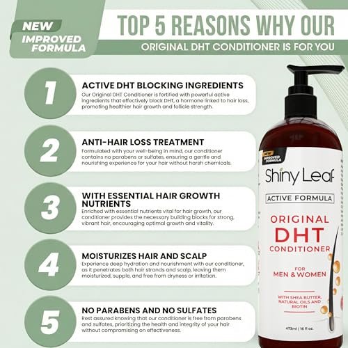 DHT Blocker Conditioner with Rosemary Leaf Oil for Hair Growth, Softer & Smoother Hair, Paraben & Sulfate Free, 16 oz Avelisse