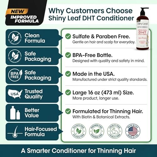 DHT Blocker Conditioner with Rosemary Leaf Oil for Hair Growth, Softer & Smoother Hair, Paraben & Sulfate Free, 16 oz Avelisse