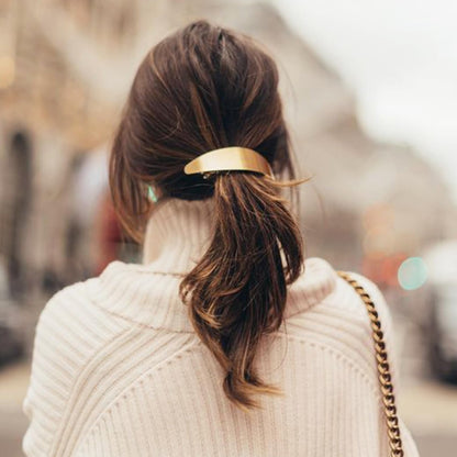 DeD Pack of 5 Gold Metal Hair Clips – Retro French Hair Barrettes for Women