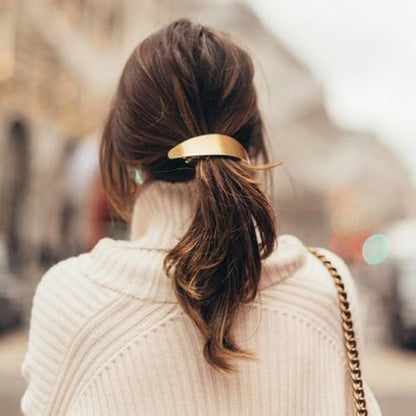 DeD Pack of 5 Gold Metal Hair Clips – Retro French Hair Barrettes for Women