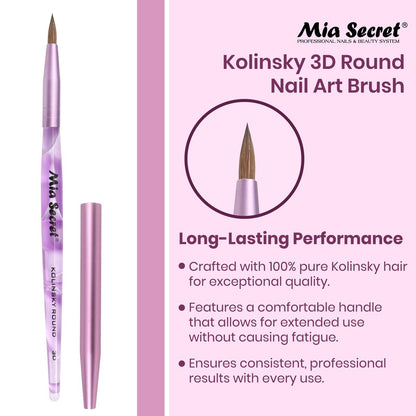 Mia Secret Kolinsky Round Nail Art Brush – 3D Art (Purple) Avelisse