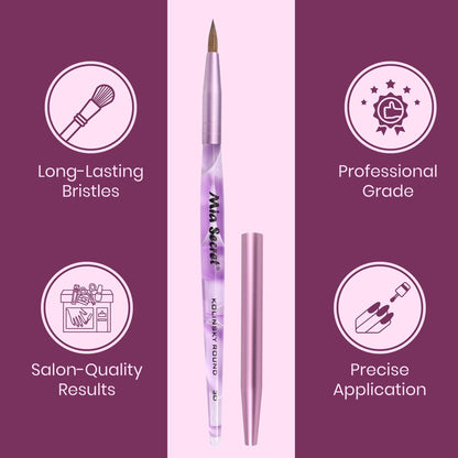 Mia Secret Kolinsky Round Nail Art Brush – 3D Art (Purple) Avelisse