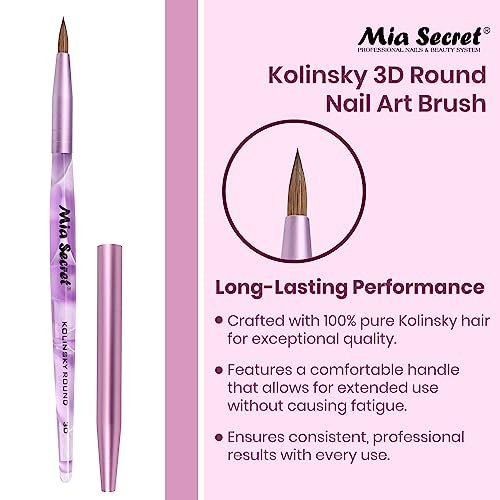 Mia Secret Kolinsky Round Nail Art Brush – 3D Art (Purple) Avelisse