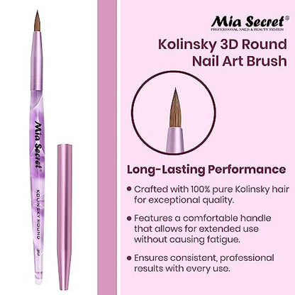 Mia Secret Kolinsky Round Nail Art Brush – 3D Art (Purple) Avelisse