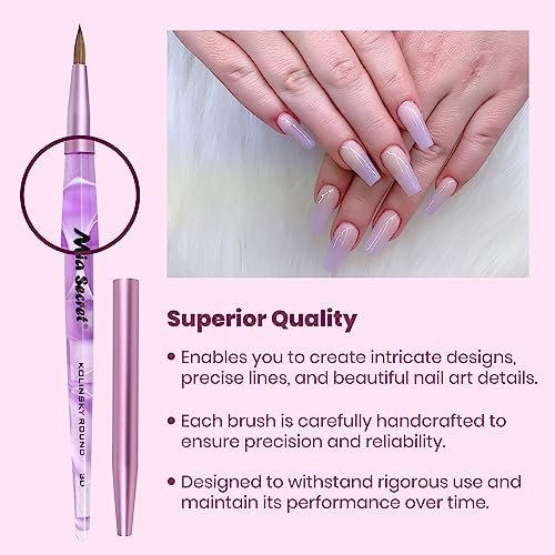 Mia Secret Kolinsky Round Nail Art Brush – 3D Art (Purple) Avelisse