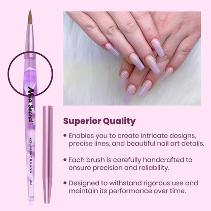 Mia Secret Kolinsky Round Nail Art Brush – 3D Art (Purple) Avelisse