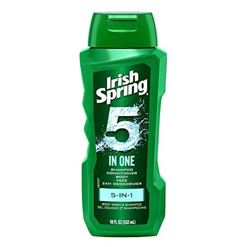 Irish Spring 5-in-1 Shampoo, Conditioner, Body Wash, Face Wash & Deodorizer, 18 oz (Pack of 2) Avelisse