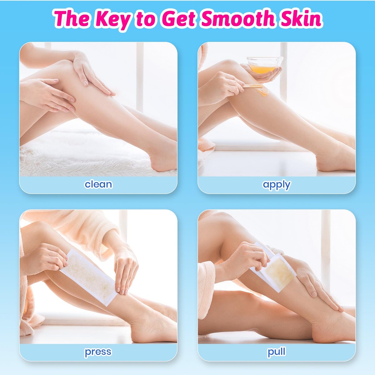 Mirucoo 200 Pieces Large Non-Woven Wax Strips for Body and Facial Hair Removal, Salon Quality Epilating Strips - görsel 7