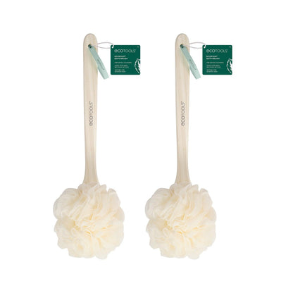 EcoTools EcoPouf Bath Brush - 2-Pack of Recycled Netting Exfoliating Bath Sponges (Cream) Avelisse