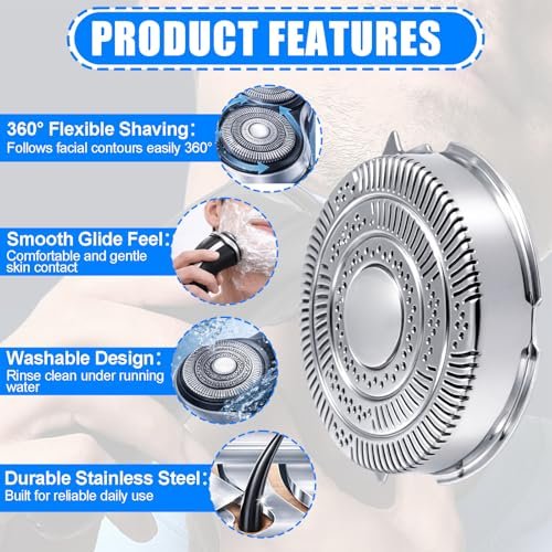 HQ9 Replacement Heads for Philips Norelco Shavers - 4-Piece Cutter Set Compatible with SpeedXL 8240XL, 8140XL, 8150XL, 8160XL, 8170XL, 8100, 8200, 9100 Series & PT/AT900 Avelisse