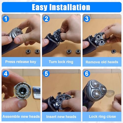 HQ9 Replacement Heads for Philips Norelco Shavers - 4-Piece Cutter Set Compatible with SpeedXL 8240XL, 8140XL, 8150XL, 8160XL, 8170XL, 8100, 8200, 9100 Series & PT/AT900 Avelisse