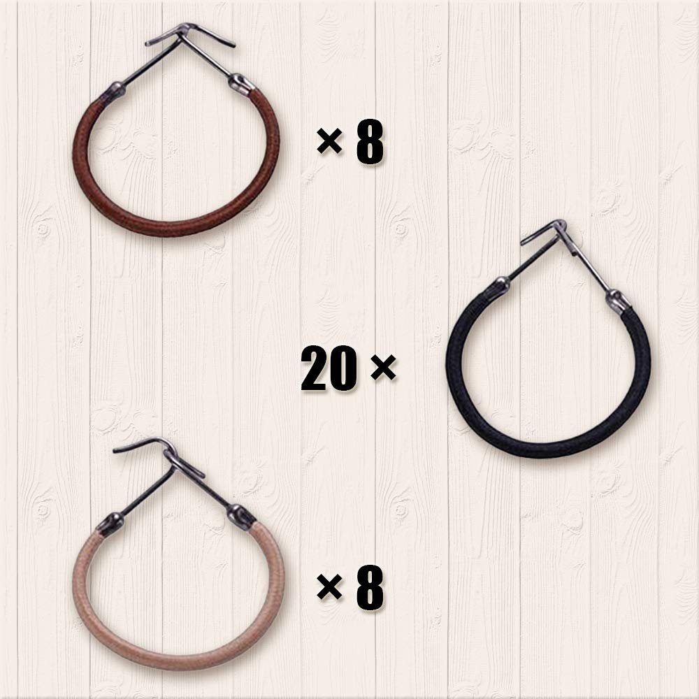 YBB 36 Pcs Ponytail Hooks Hair Clips, Elastic Hair Ties Ponytail Holders for Women Hair Styling (Black, Brown and Gold) - görsel 5