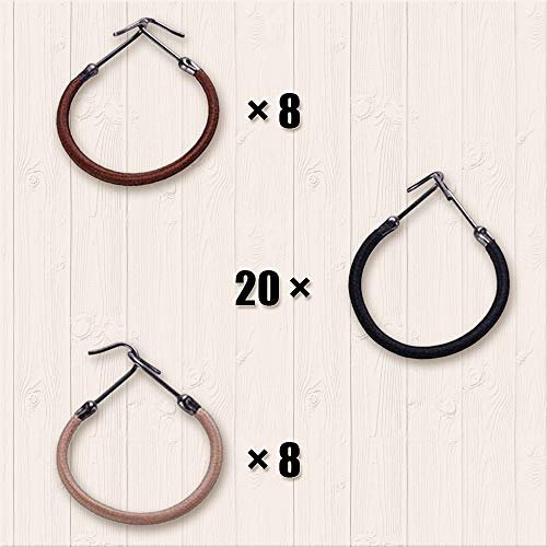 YBB 36 Pcs Ponytail Hooks Hair Clips, Elastic Hair Ties Ponytail Holders for Women Hair Styling (Black, Brown and Gold) - görsel 6