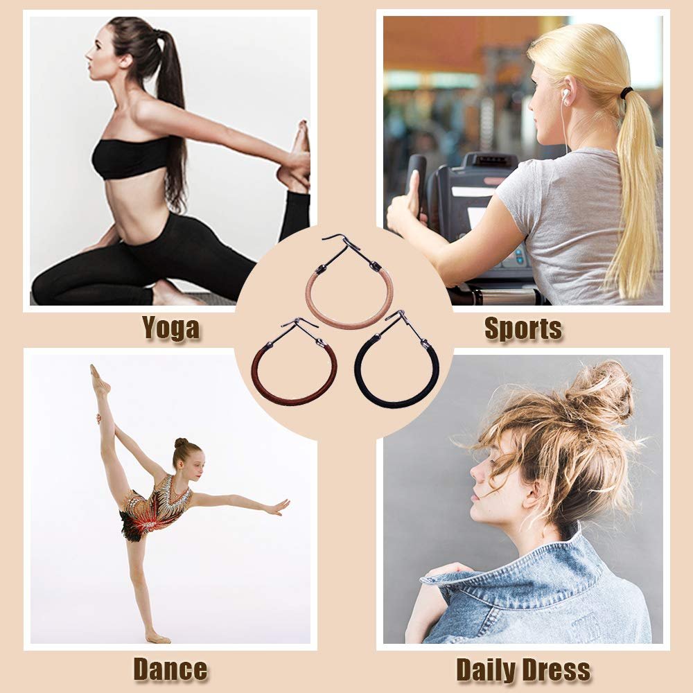 YBB 36 Pcs Ponytail Hooks Hair Clips, Elastic Hair Ties Ponytail Holders for Women Hair Styling (Black, Brown and Gold) - görsel 11