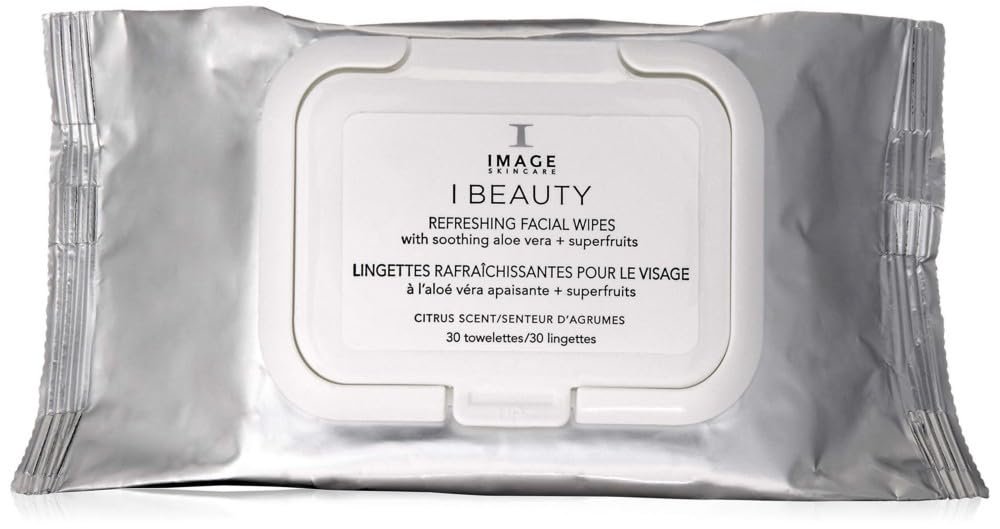 IMAGE Skincare I BEAUTY Refreshing Facial Cleansing Wipes - Cucumber & Aloe Vera, 30 Count Avelisse