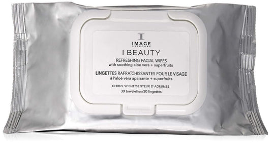 IMAGE Skincare I BEAUTY Refreshing Facial Cleansing Wipes - Cucumber & Aloe Vera, 30 Count Avelisse