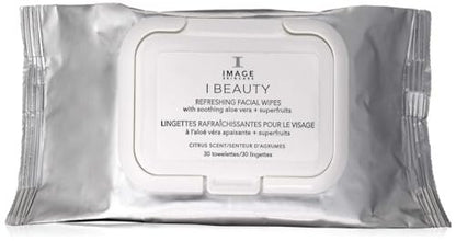 IMAGE Skincare I BEAUTY Refreshing Facial Cleansing Wipes - Cucumber & Aloe Vera, 30 Count Avelisse