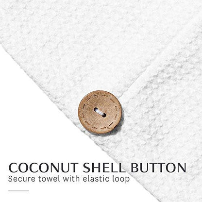 T3 Luxe Turban Towel – Soft Microfiber Hair Drying Towel with Waffle Texture, Tapered Design, Comfortable Fit for Most Hair Lengths