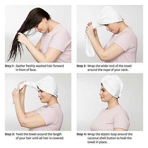 T3 Luxe Turban Towel – Soft Microfiber Hair Drying Towel with Waffle Texture, Tapered Design, Comfortable Fit for Most Hair Lengths - görsel 11
