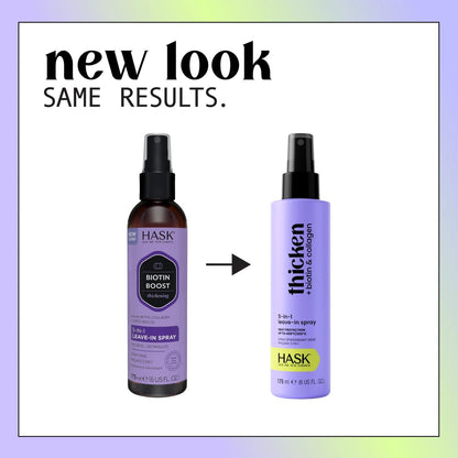 HASK Thickening Biotin 5-in-1 Leave In Conditioner Spray – 6 Fl Oz, Color Safe, Gluten Free, Sulfate Free, Paraben Free